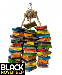 Parrot-Supplies Stacks Of Shredding Trio Medium Card & Wood Parrot Toy